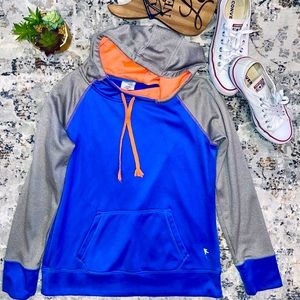 Blue Grey Neon trim Hoodie Med
